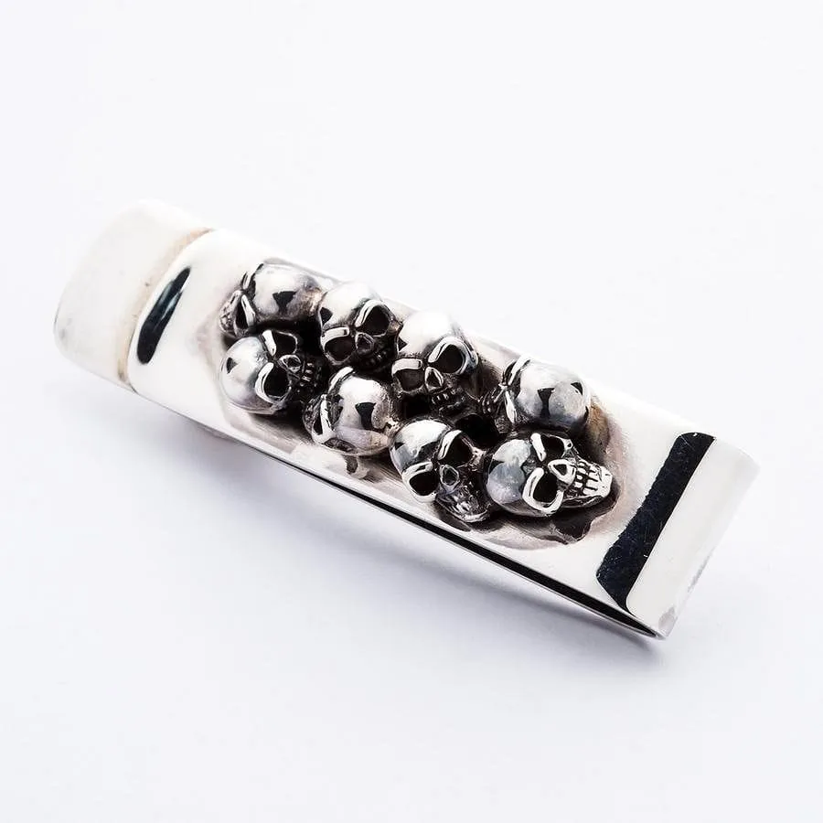 Skull Sterling Silver Biker Money Clip