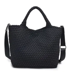 Sky's The Limit - Medium Woven Neoprene Tote: Black