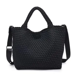 Sky's The Limit - Medium Woven Neoprene Tote: Black