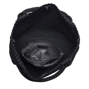 Sky's The Limit - Medium Woven Neoprene Tote: Black