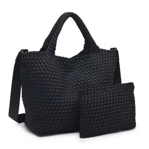 Sky's The Limit - Medium Woven Neoprene Tote: Black