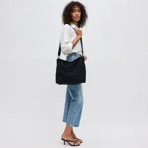 Sky's The Limit - Medium Woven Neoprene Tote: Black