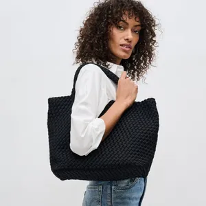 Sky's The Limit - Medium Woven Neoprene Tote: Black