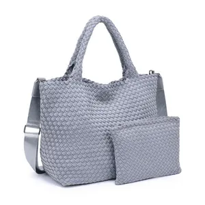 Sky's The Limit - Medium Woven Neoprene Tote: Gray