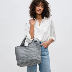 Sky's The Limit - Medium Woven Neoprene Tote: Gray