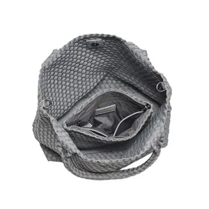 Sky's The Limit - Medium Woven Neoprene Tote: Gray