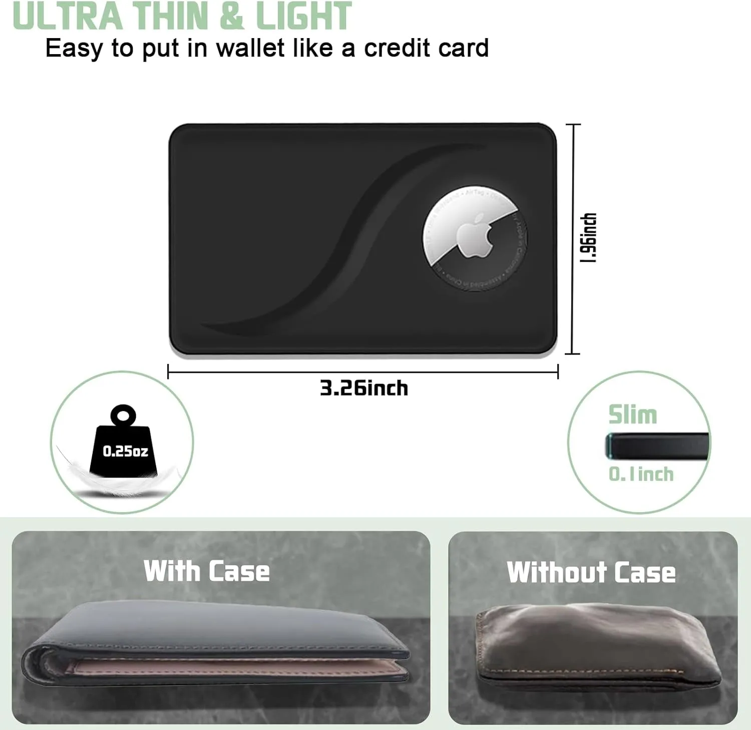Slim Airtag Wallet Card Airtag Not Included For Wallet Handbag