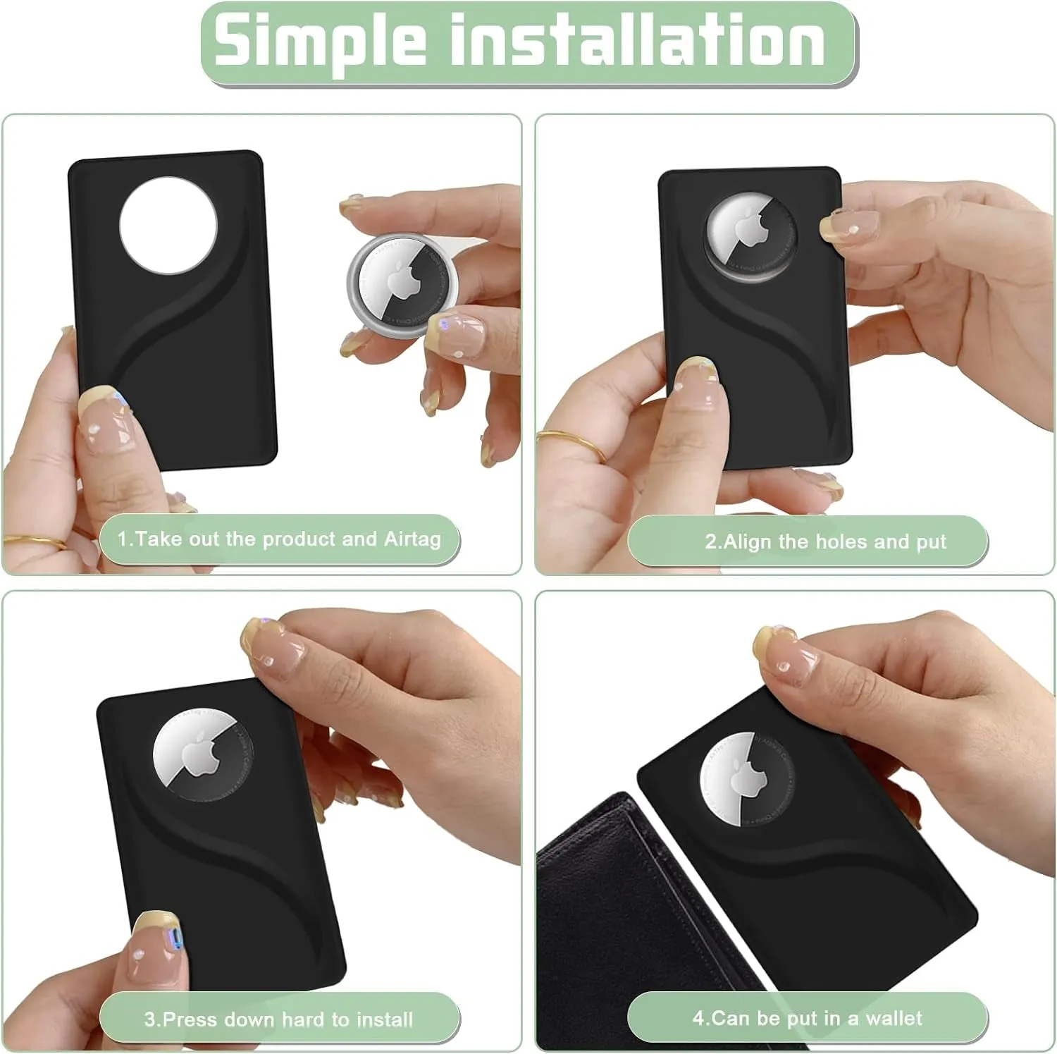 Slim Airtag Wallet Card Airtag Not Included For Wallet Handbag