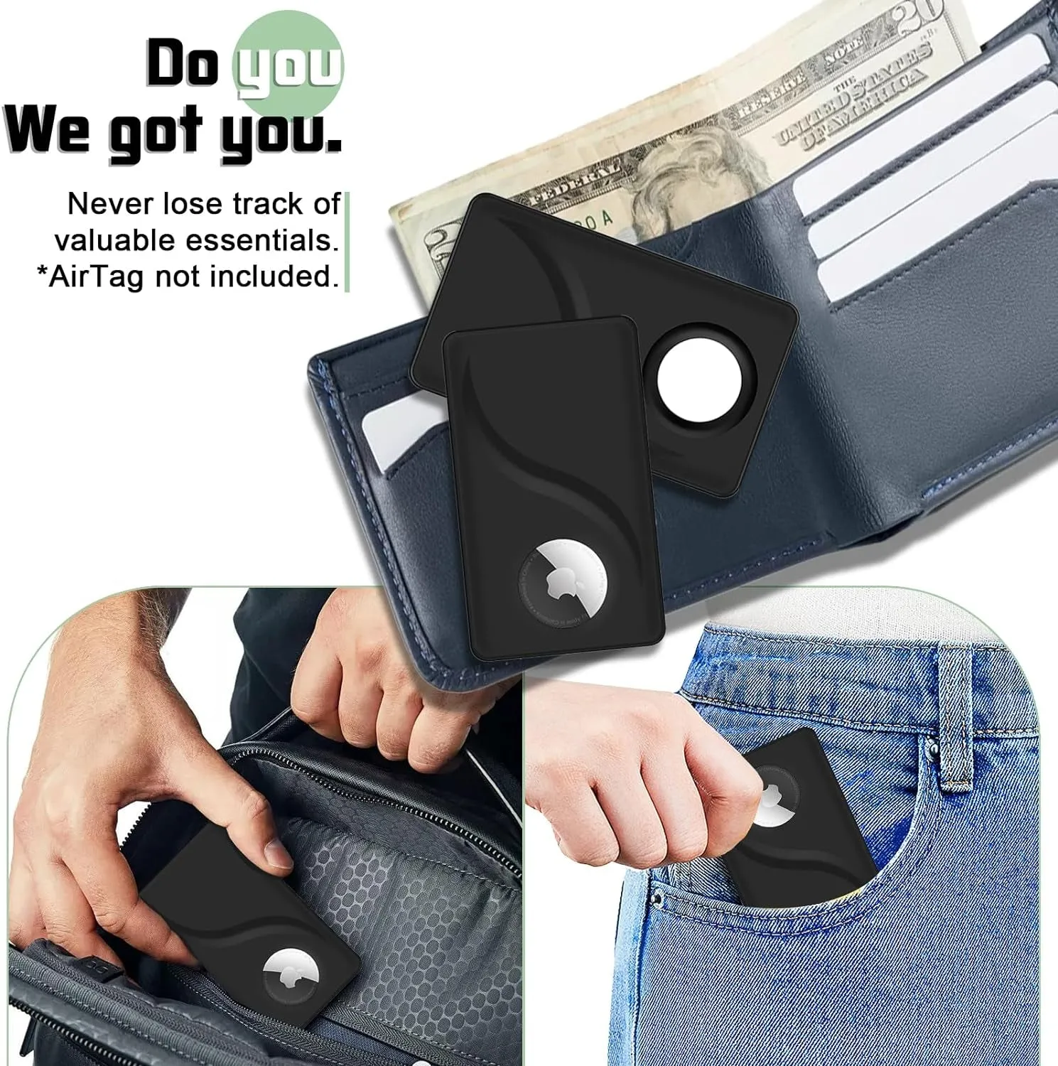 Slim Airtag Wallet Card Airtag Not Included For Wallet Handbag