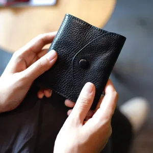 Slim Womens Brown Leather Billfold Wallet Small Wallet with Coin Pocket Envelope Wallet for Ladies