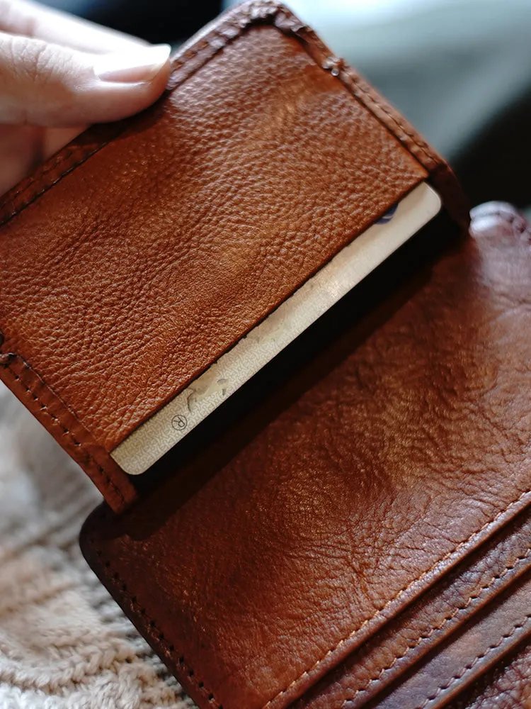 Slim Womens Brown Leather Card Holders Wallet Card Wallet Card Holders for Ladies