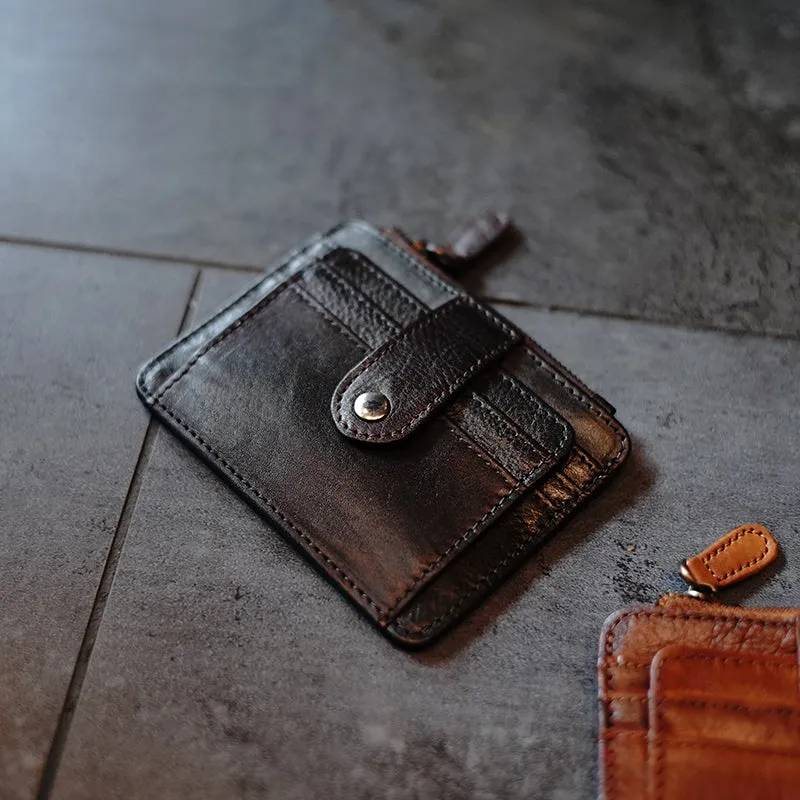 Slim Womens Brown Leather Card Holders Wallet Card Wallet Card Holders for Ladies