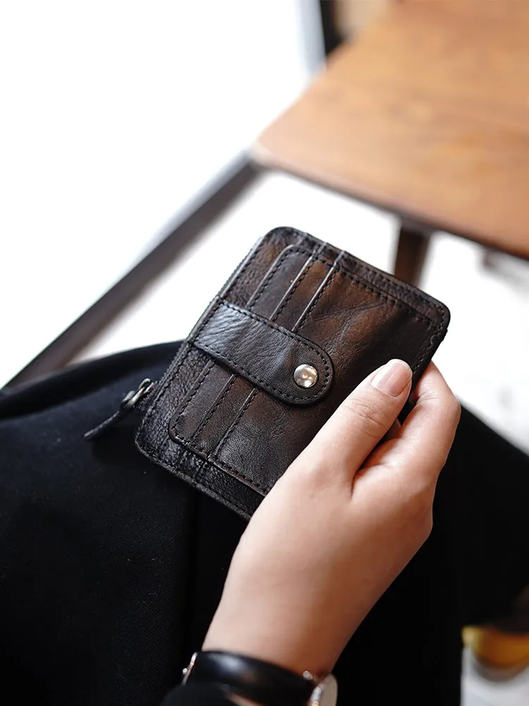 Slim Womens Brown Leather Card Holders Wallet Card Wallet Card Holders for Ladies