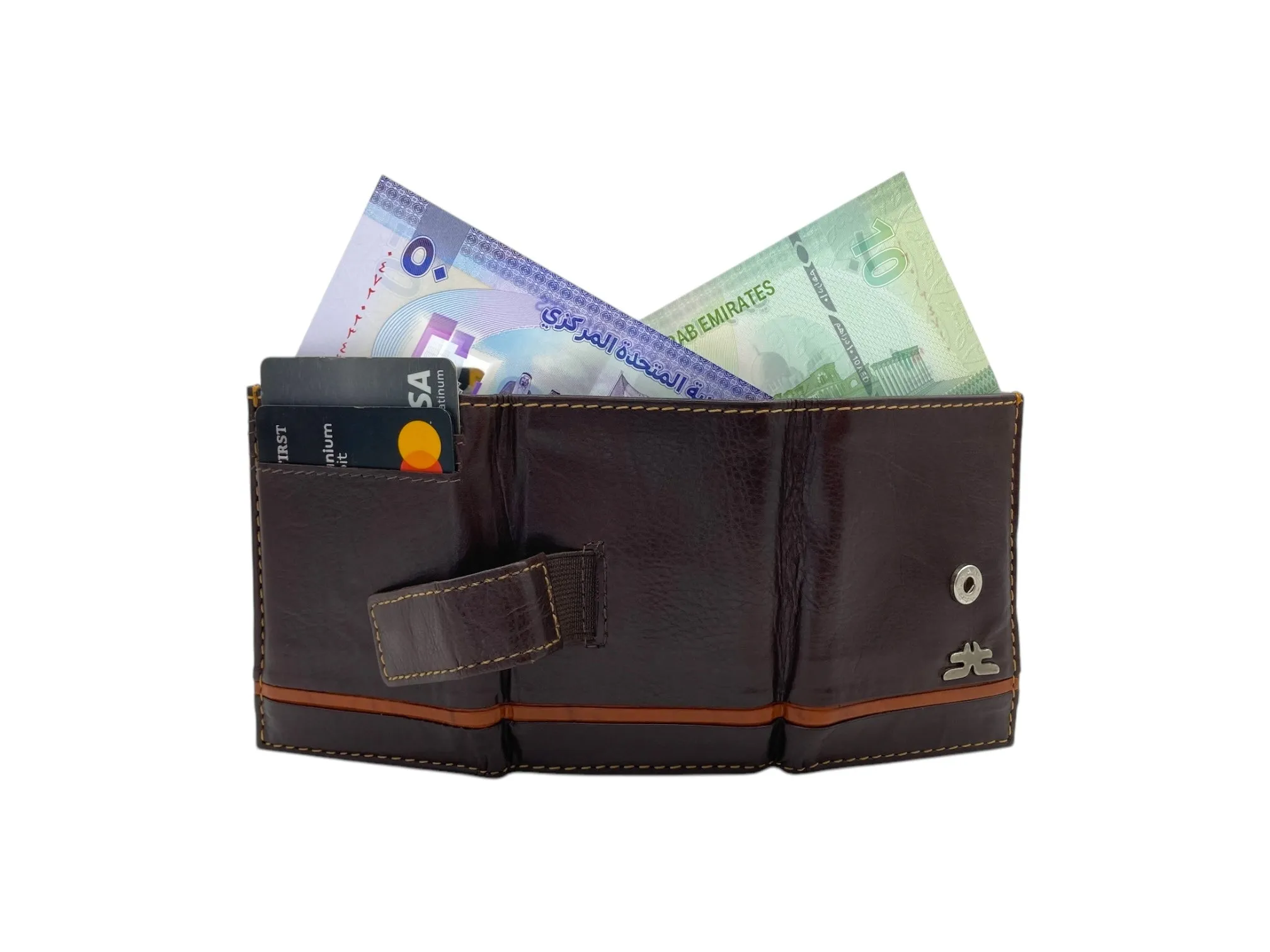 Small Trifold Wallet Compact Size Elastic Loop Lock # 1891[11]-EL.LOOP