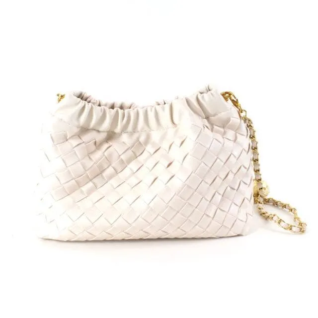 Small Woven Crossbody Bag w/Chain Strap