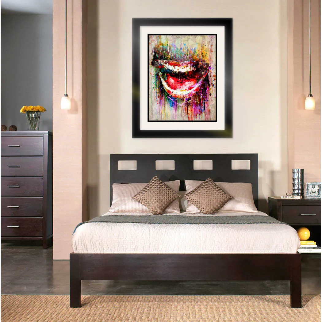 Smile Artwork, Mouth art print, Lips painting