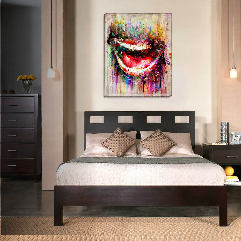 Smile Artwork, Mouth art print, Lips painting