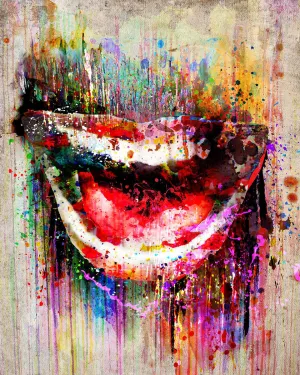 Smile Artwork, Mouth art print, Lips painting