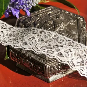 Soft Floral Embroidery Lace Trim 1¼" wide - Beige