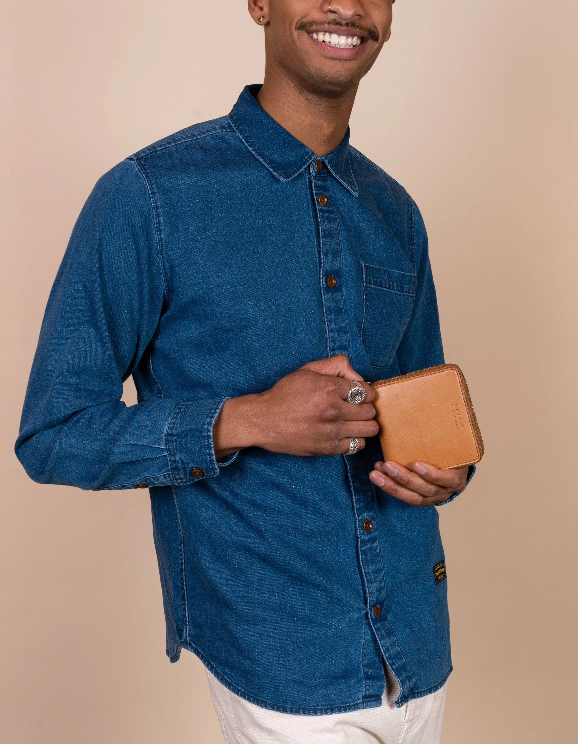 Sonny Apple Leather Square Wallet | Cognac