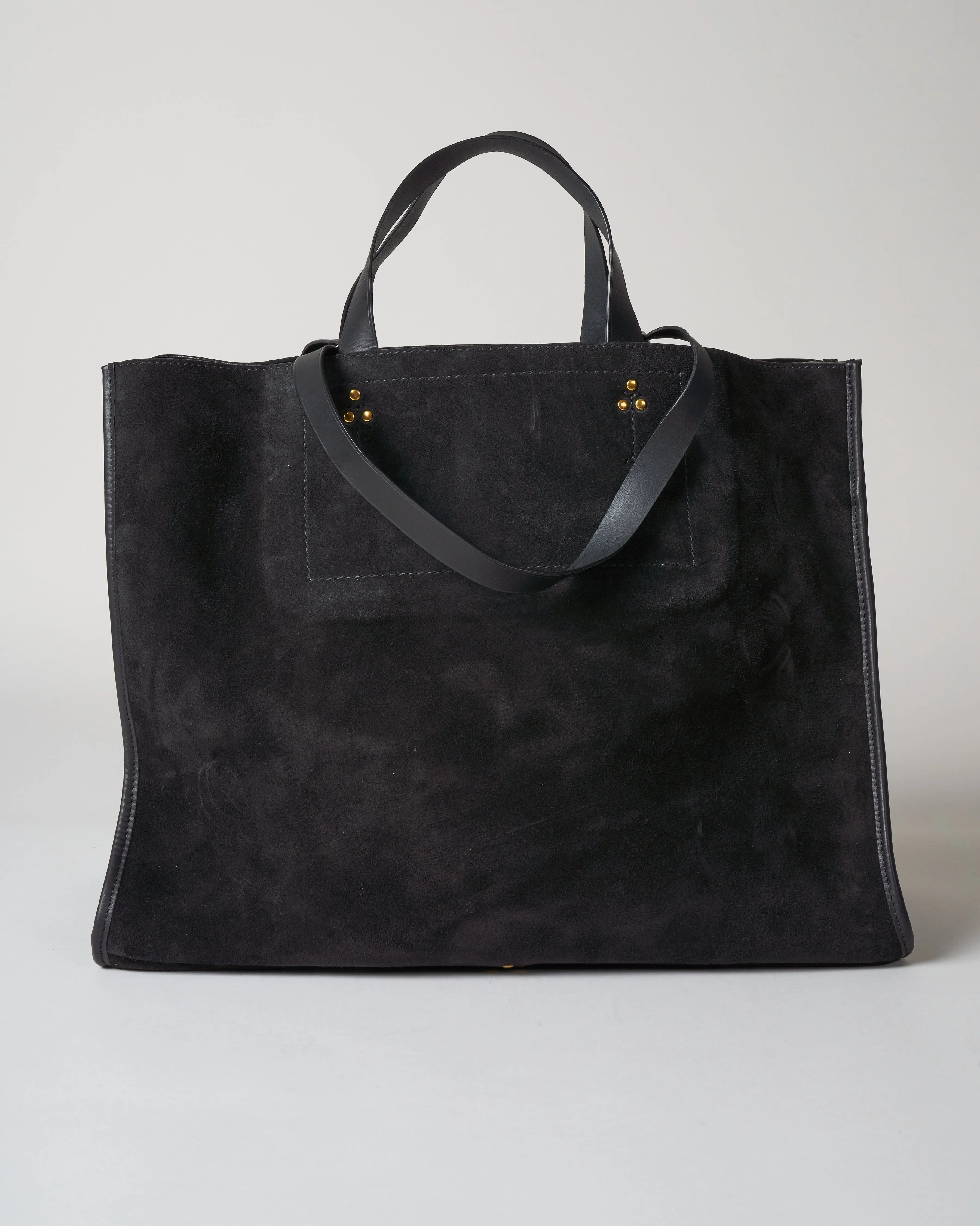 split suede tote - noir