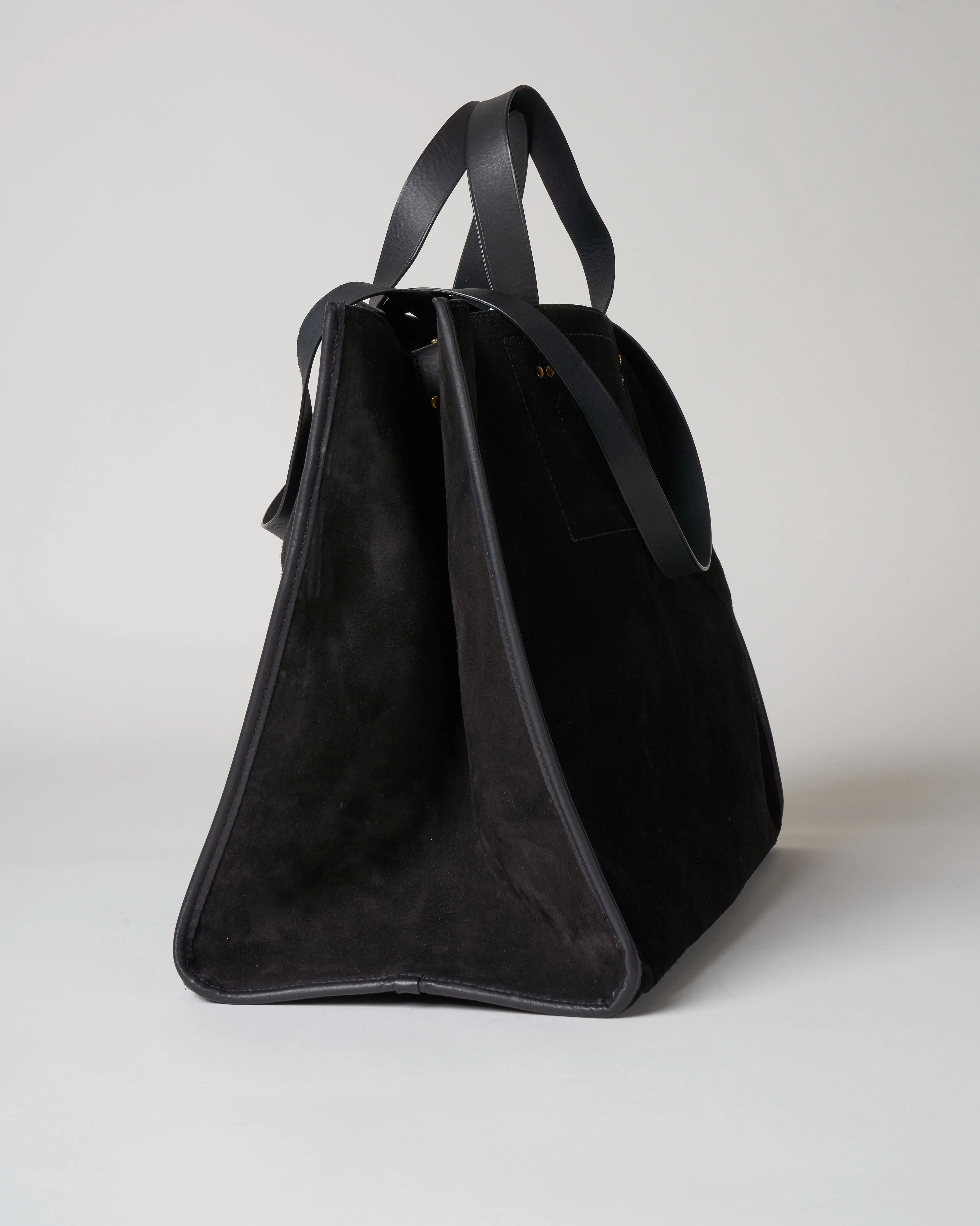 split suede tote - noir
