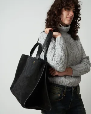 split suede tote - noir