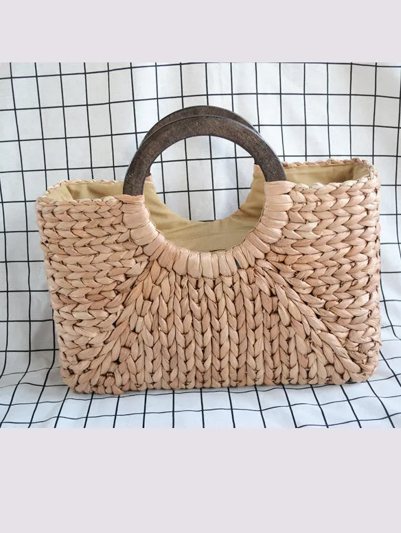 Square Round Bucket Female Summer Straw Women's Bag Travel Vacation Package