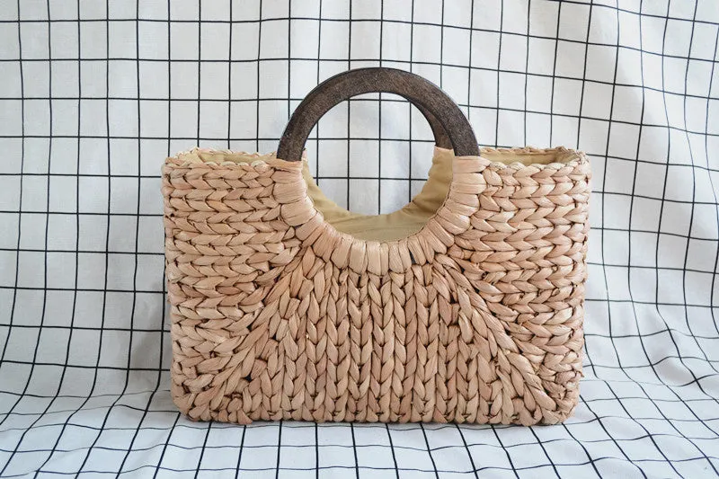 Square Round Bucket Female Summer Straw Women's Bag Travel Vacation Package