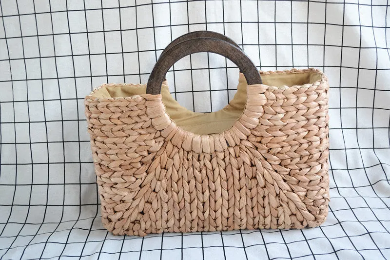 Square Round Bucket Female Summer Straw Women's Bag Travel Vacation Package