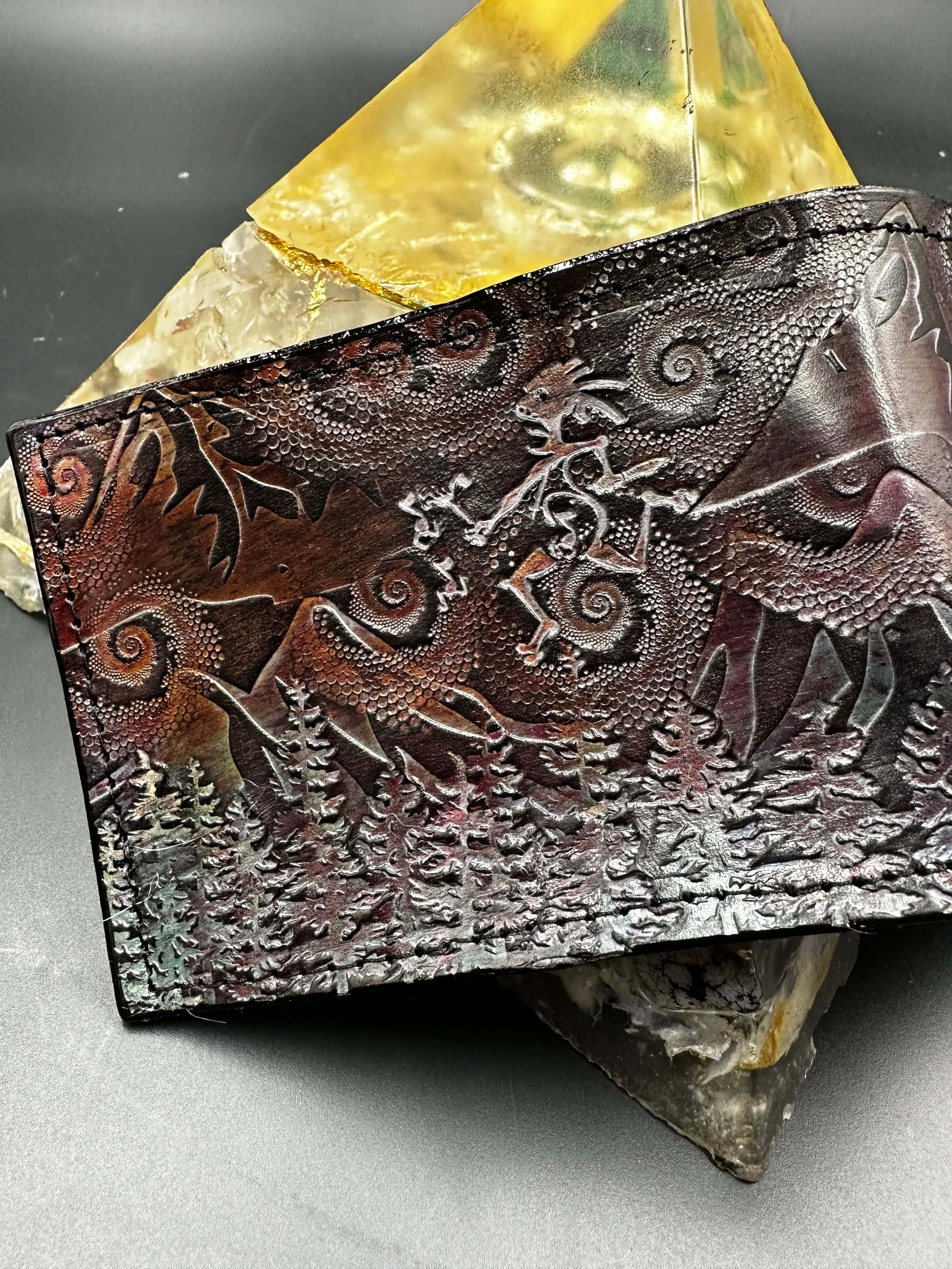 Stamped Leather Bifold Wallet - Widespread Panic