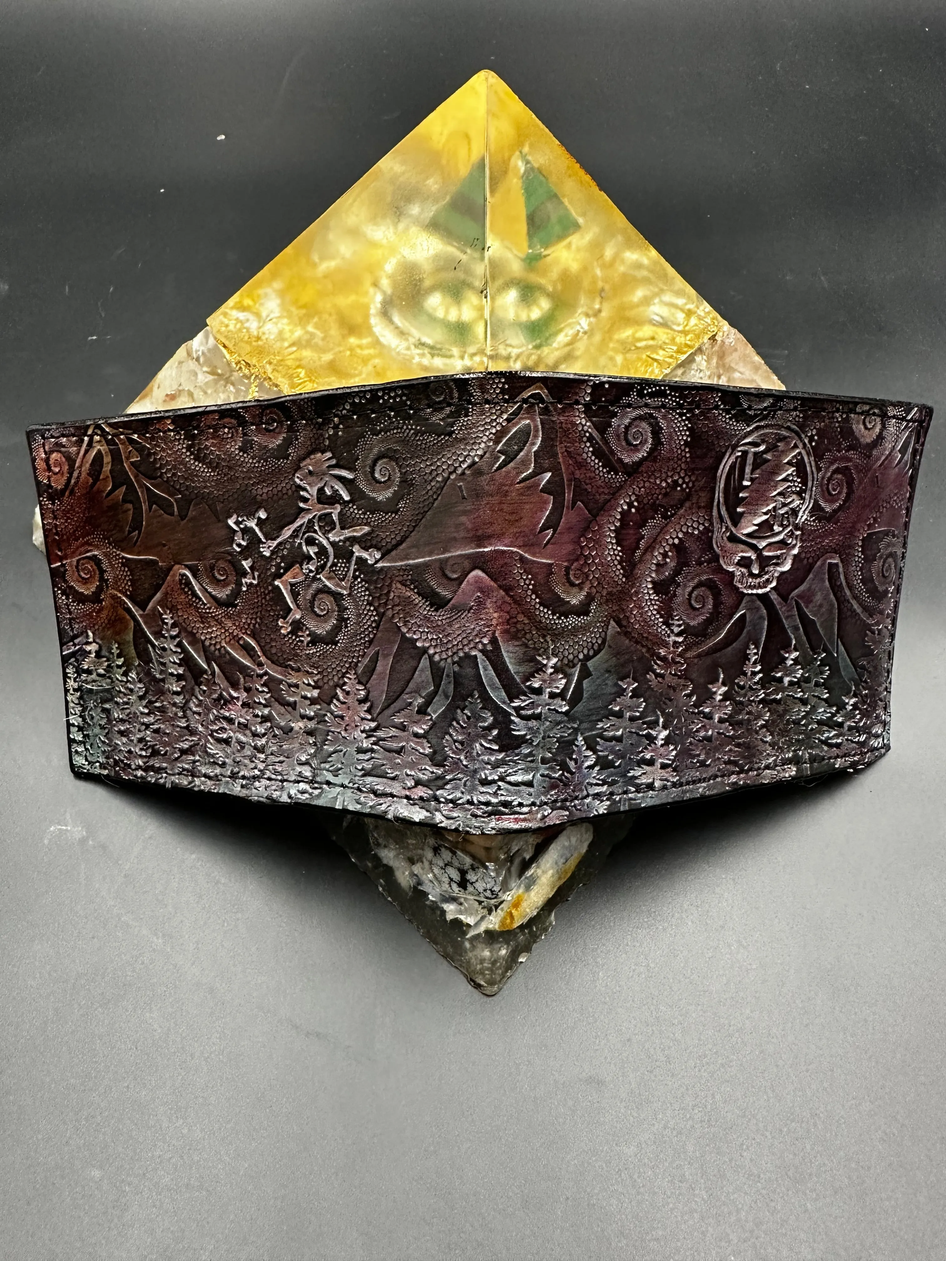 Stamped Leather Bifold Wallet - Widespread Panic