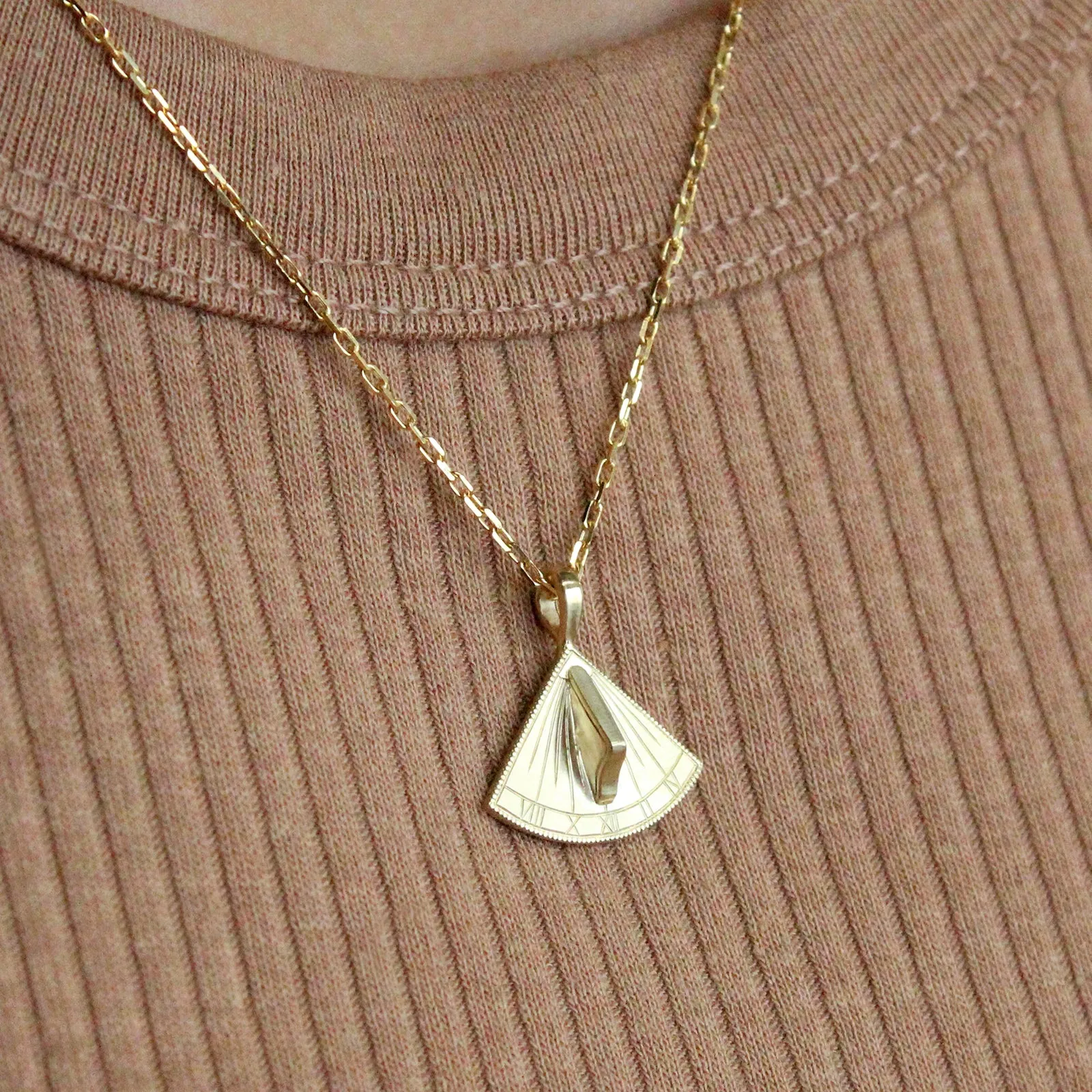 Sundial Roman Numeral Quadrant Pendant