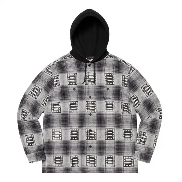 Supreme Hooded Shadow Plaid Shirt