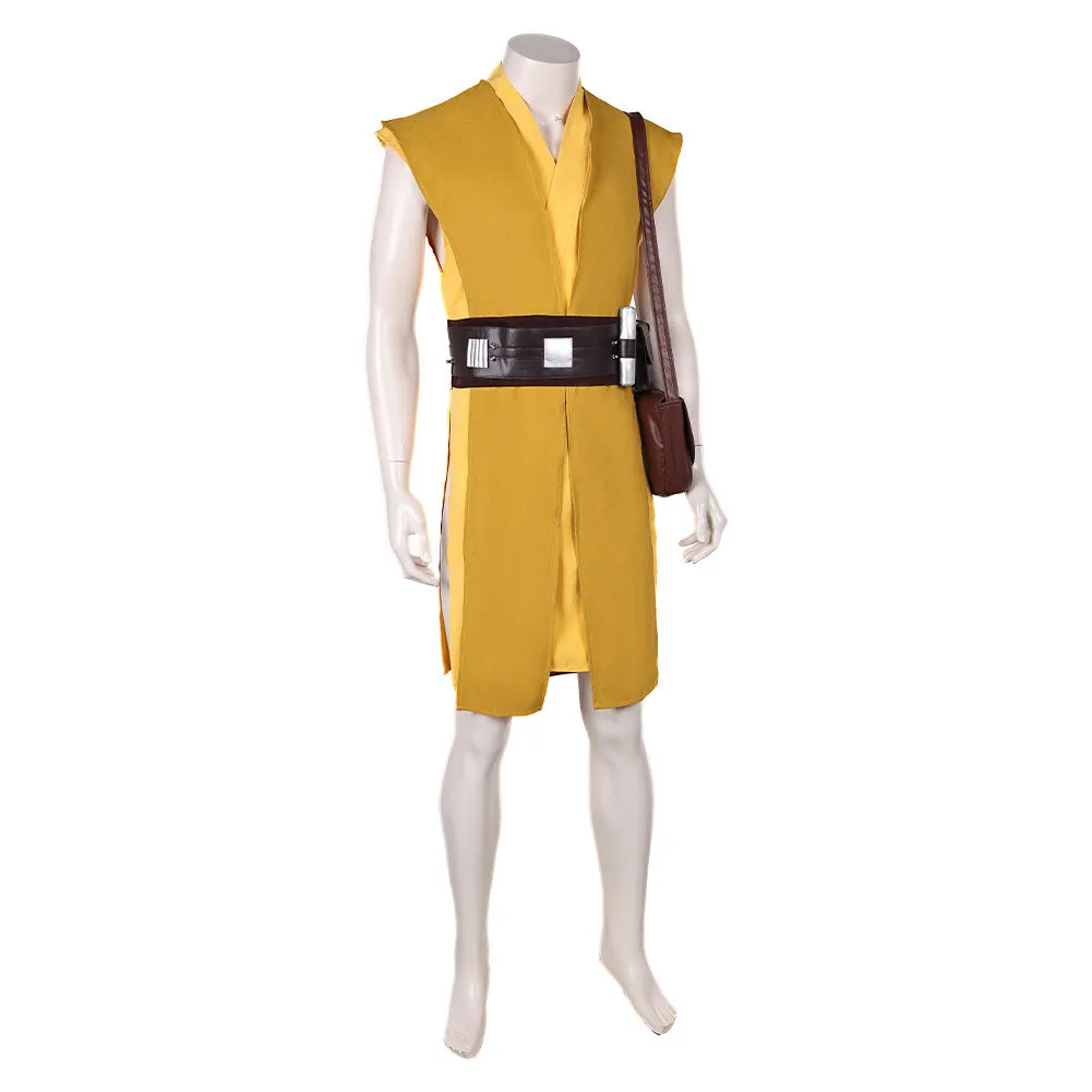 SW Jedi Master Kelnacca Yellow Set Cosplay Costume Outfits Halloween Carnival Suit
