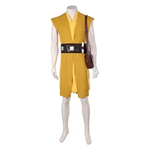 SW Jedi Master Kelnacca Yellow Set Cosplay Costume Outfits Halloween Carnival Suit