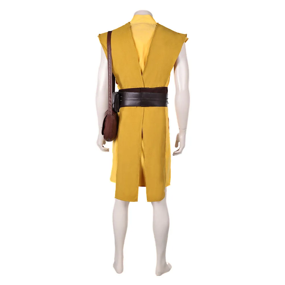 SW Jedi Master Kelnacca Yellow Set Cosplay Costume Outfits Halloween Carnival Suit