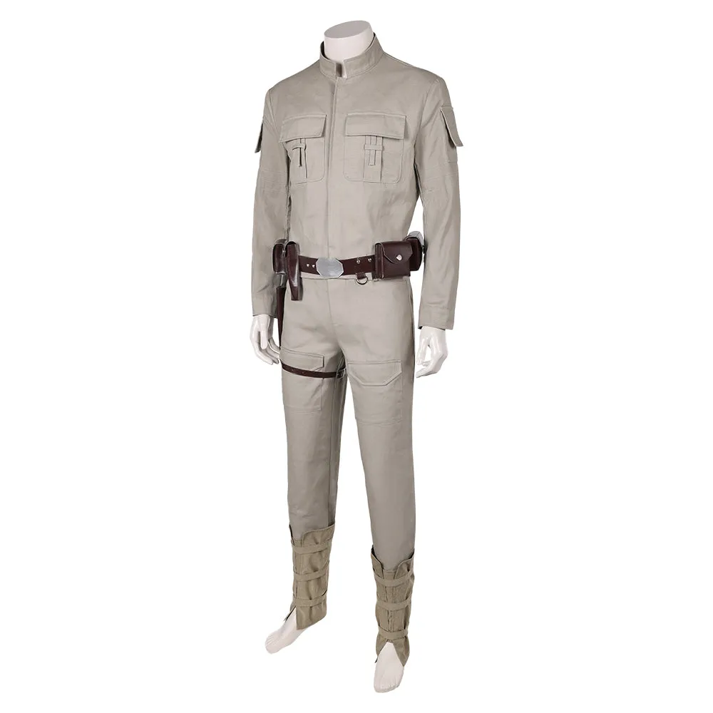 SW Luke Skywalker Grey Suit Cosplay Costume Outfits Halloween Carnival Suit