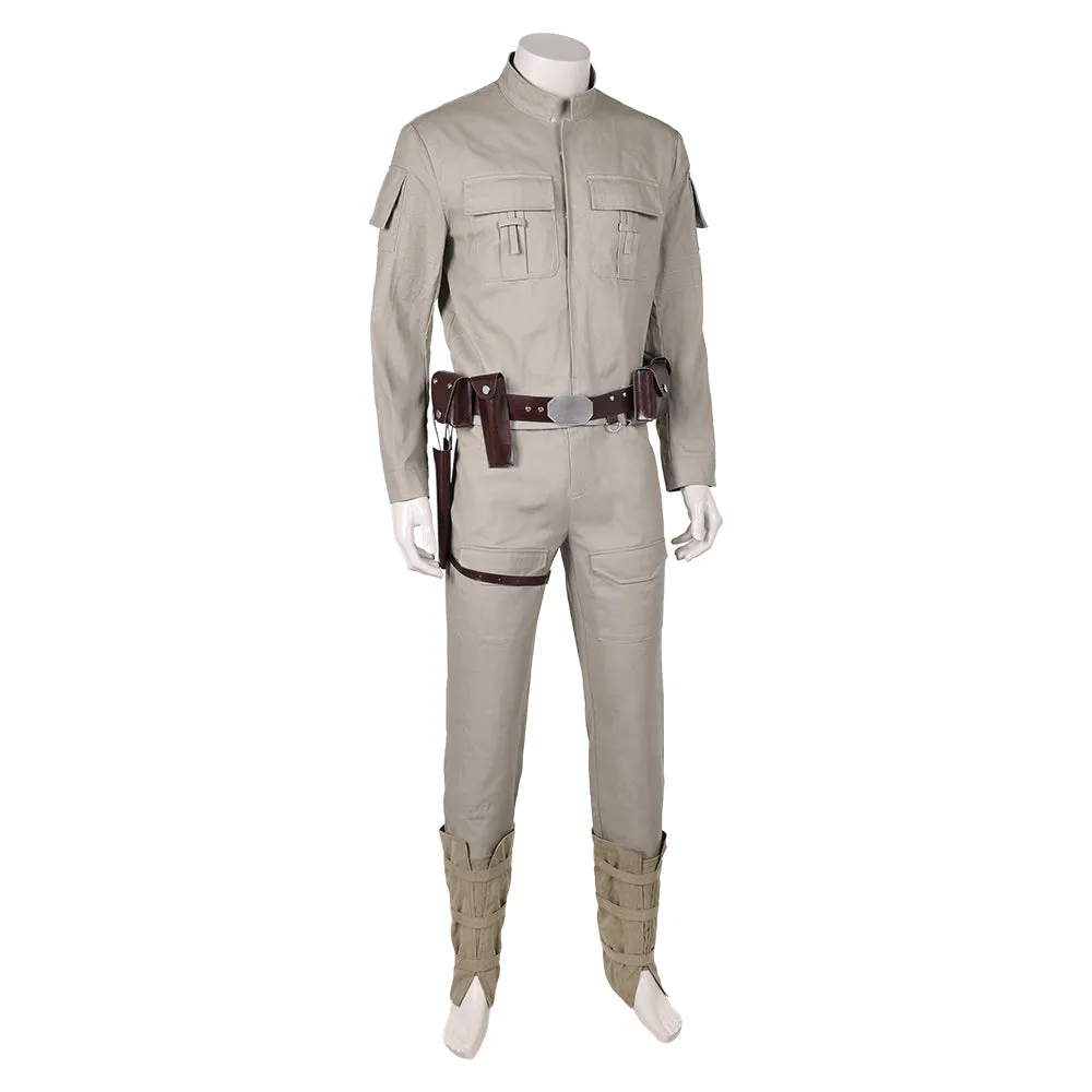 SW Luke Skywalker Grey Suit Cosplay Costume Outfits Halloween Carnival Suit