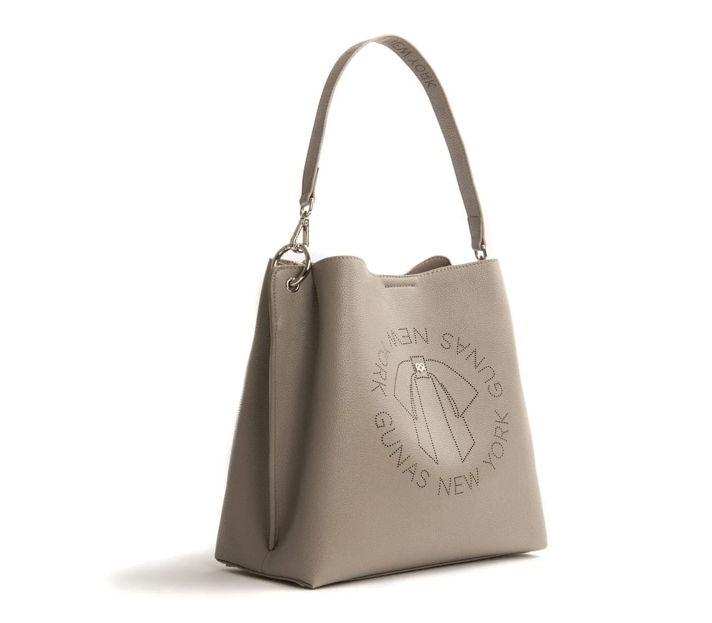 Tabitha Vegan Leather Bucket Bag | Grey