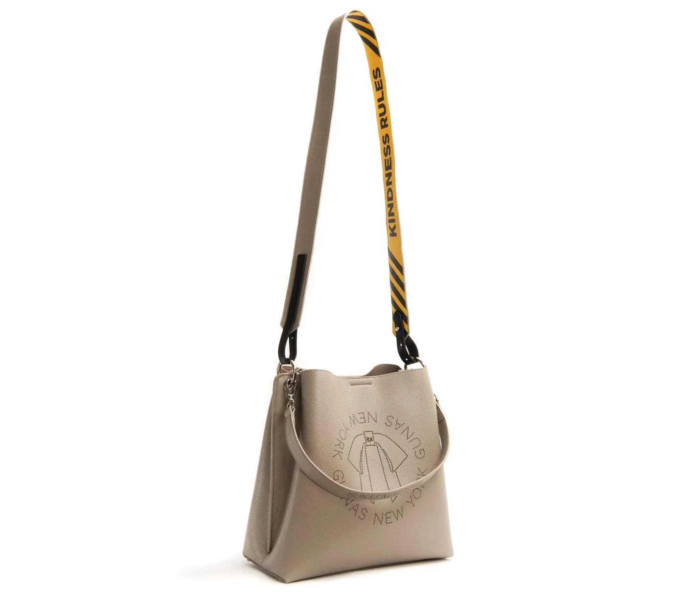 Tabitha Vegan Leather Bucket Bag | Grey