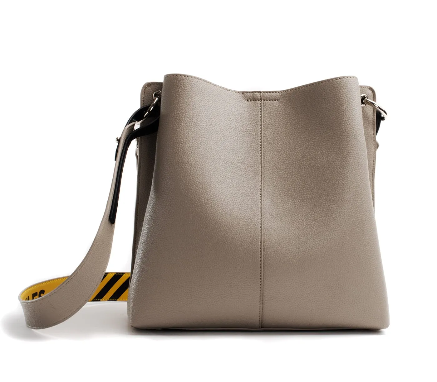 Tabitha Vegan Leather Bucket Bag | Grey