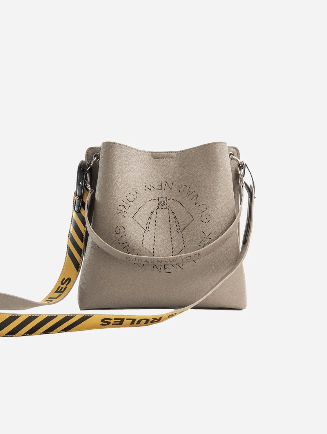 Tabitha Vegan Leather Bucket Bag | Grey