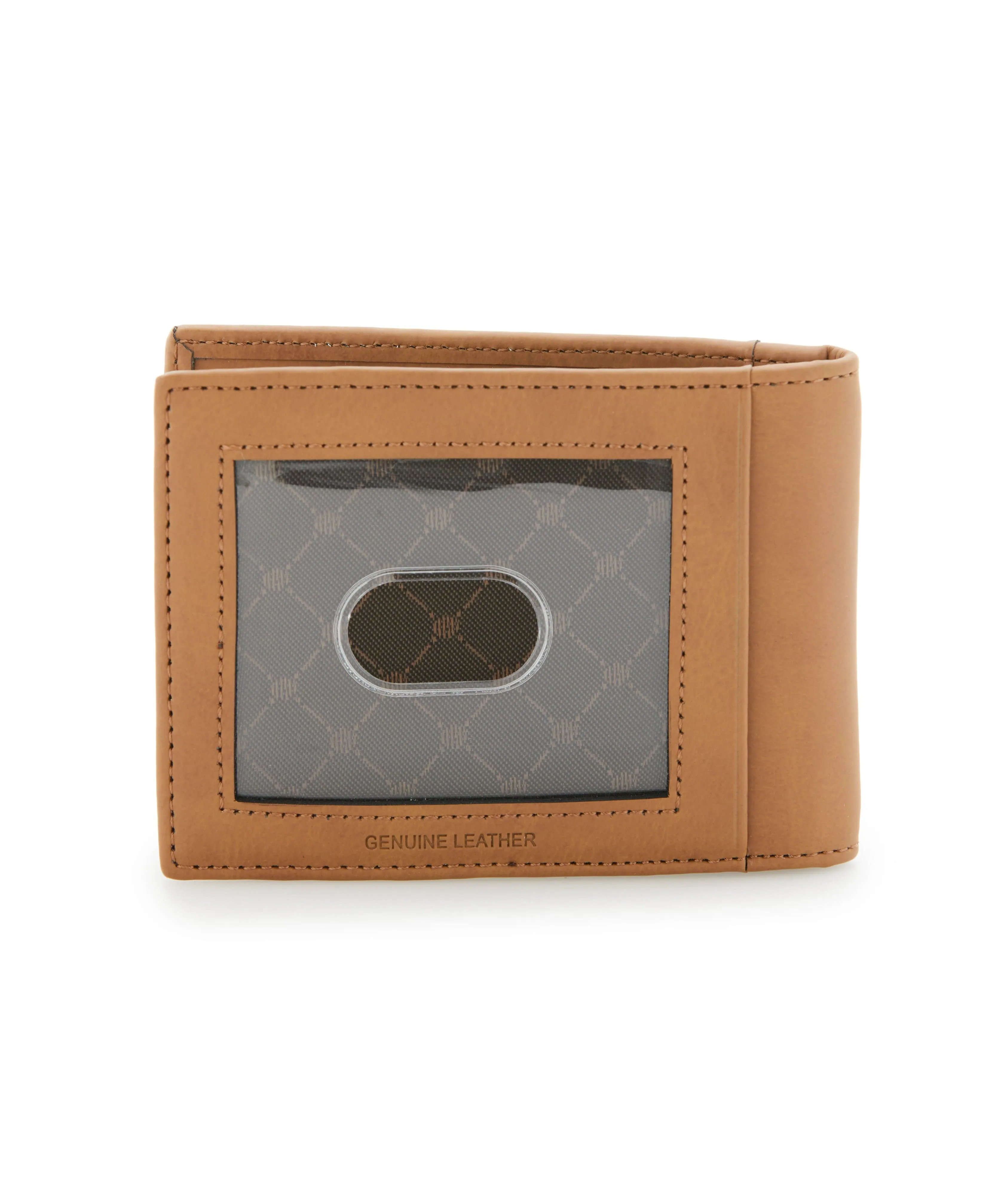 Tan Leather Money Clip Wallet