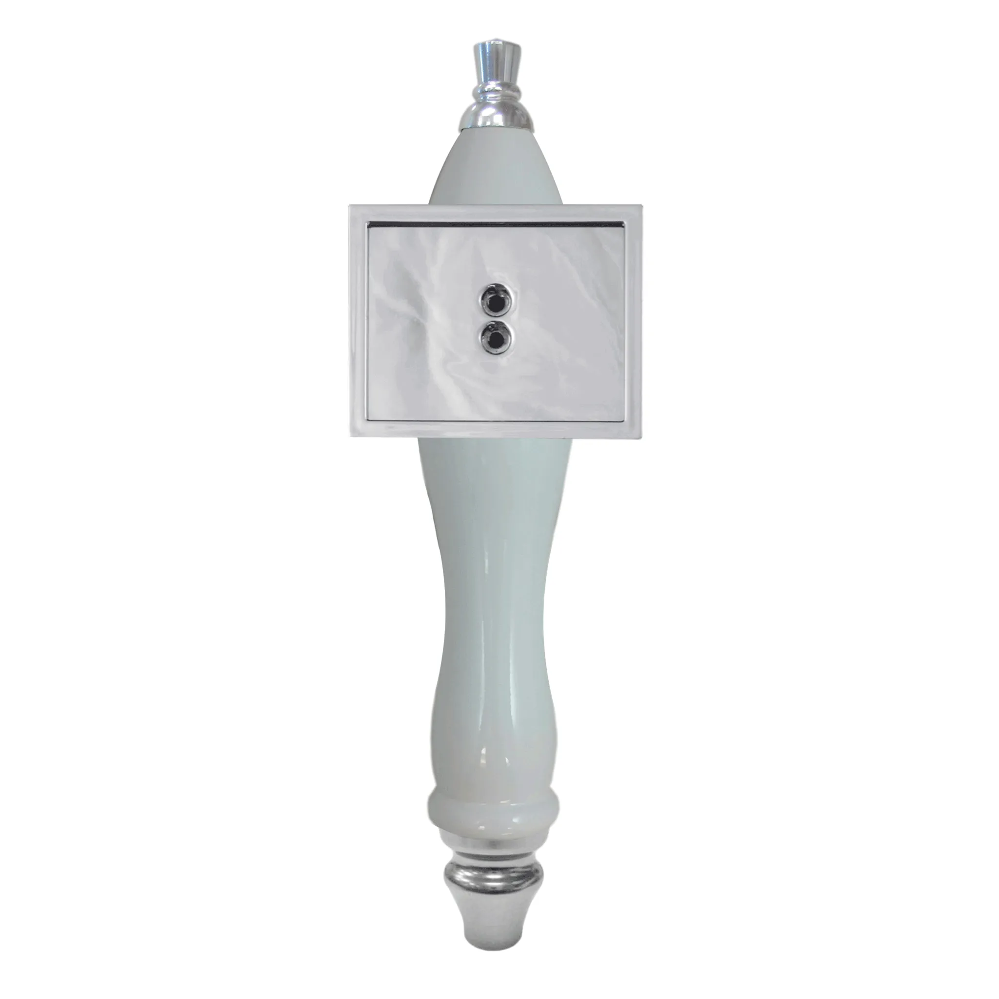 Tap Handle, Wood, Pub-Style with Shield, White