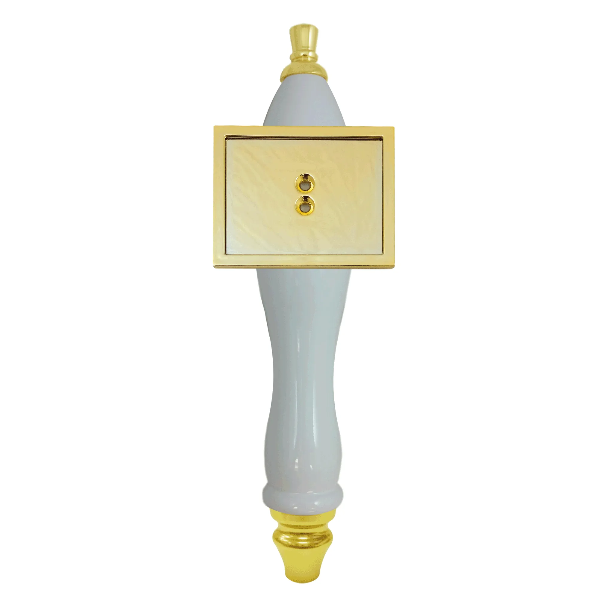 Tap Handle, Wood, Pub-Style with Shield, White