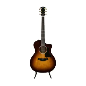 Taylor 224ce-UA DLX LTD Layered Urban Ash/Urban Ash Acoustic Guitar w/Case, Tobacco Sunburst
