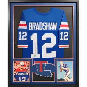 Terry Bradshaw Autographed Signed Framed College Louisiana Tech Authentic Jersey