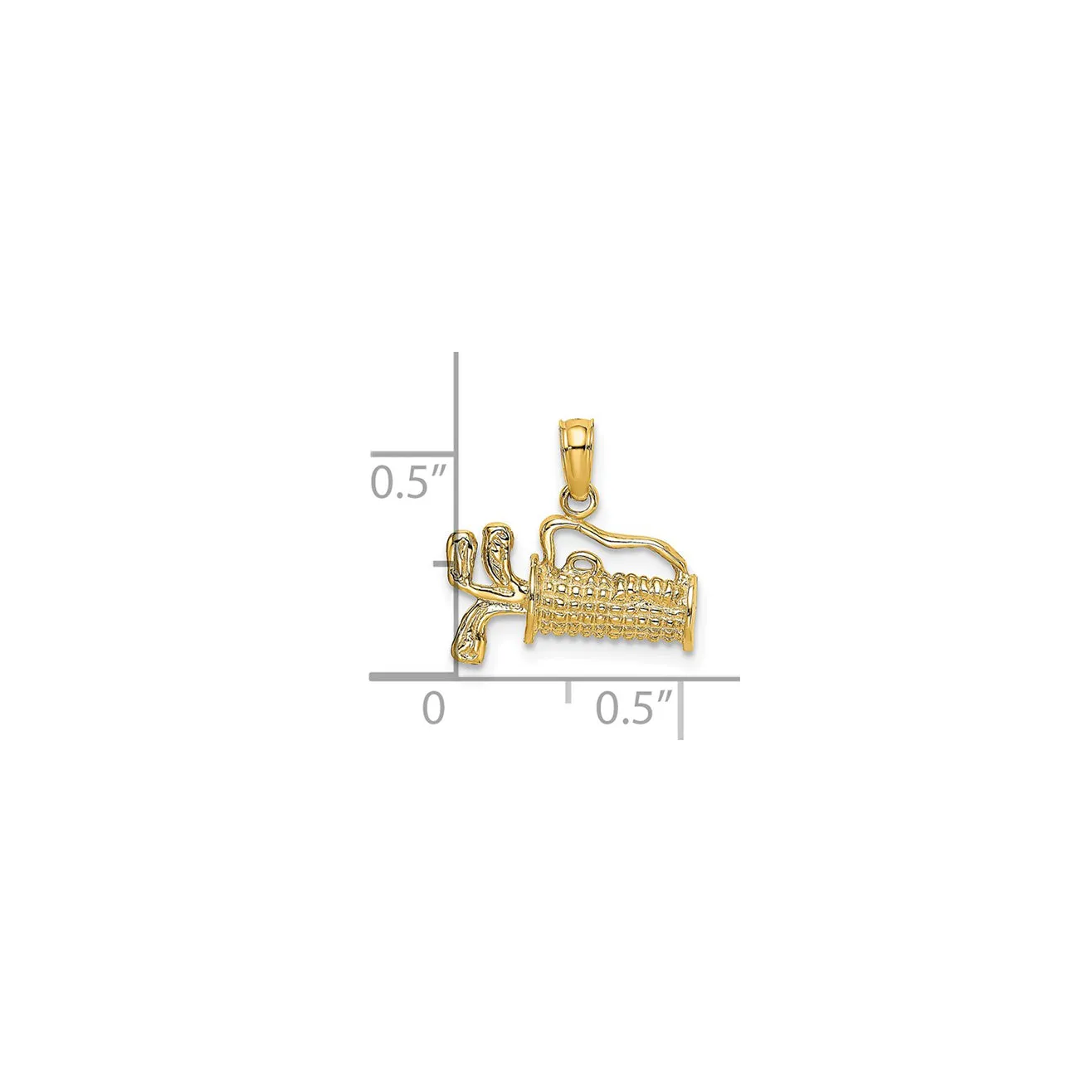 Texture Golf Bag Pendant (14K)
