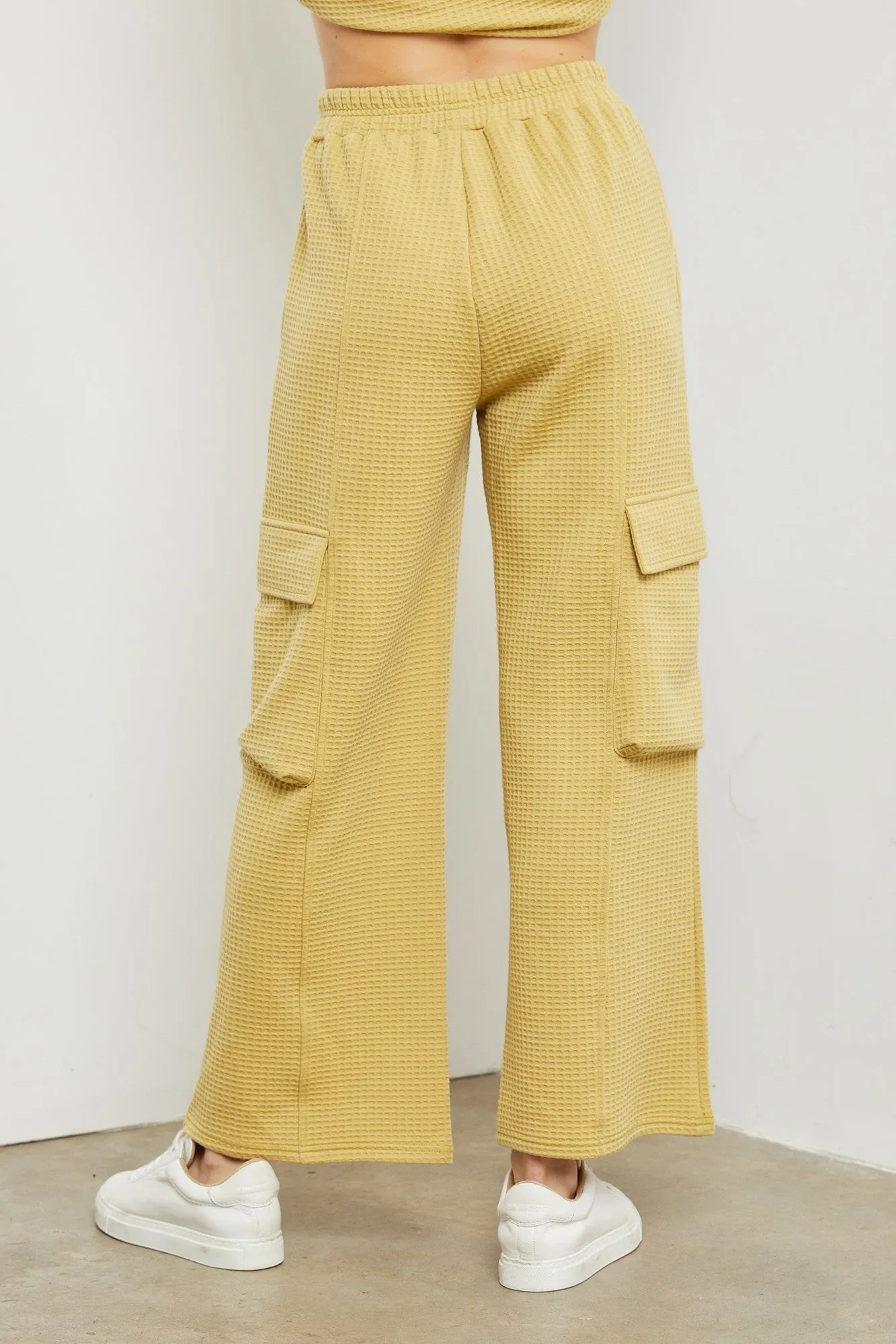TEXTURE KNIT WOVEN PANTS (part of a set)